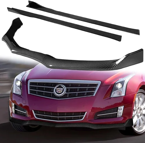 Vista 9 de Q1-TECH, 9 piezas de difusor de parachoques delantero y falda lateral compatible con Cadillac ATS 2013-2014, kit de cuerpo de barbilla de aire