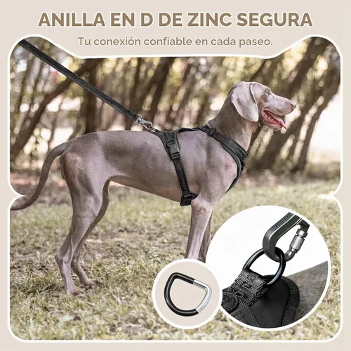 Vista 7 de Sunraymascota Arnés para perro sin tirones con licra, dispersión de fuerza de tres puntos y acolchado 3D, malla transpirable ajustable para perros