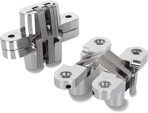 Vista 5 de Paquete de 4 bisagras ocultas invisibles para puerta de gabinete, bisagra de puerta oculta de aleación de zinc bisagras oscilantes de 180 grados