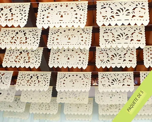 Vista 8 de Banners de papel picado blanquecino, decoraciones de fiesta para bodas, despedidas de soltera, compromiso, cumpleaños, baby shower, pancarta