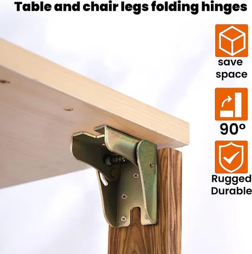 Vista 6 de 4 piezas de soporte plegable, accesorios de patas de bisagra de autobloqueo, utilizados para cama multifuncional con bisagras, mesa plegable