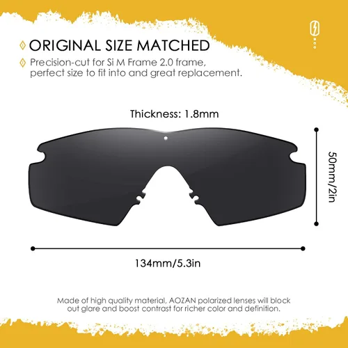 Vista 2 de AOZAN Lentes de repuesto ANSI Z871 para gafas de sol Oakley Si M Frame 20