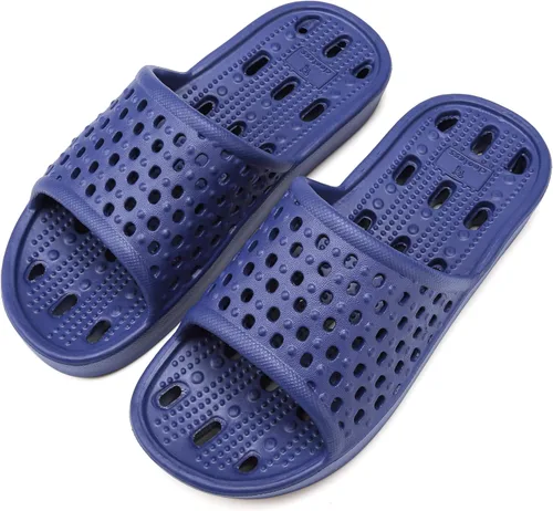 Vista 9 de clootess - Zapatos de ducha deslizantes para hombres y mujeres, sandalias de baño con agujeros, sandalias para piscina, gimnasio, dormitorio