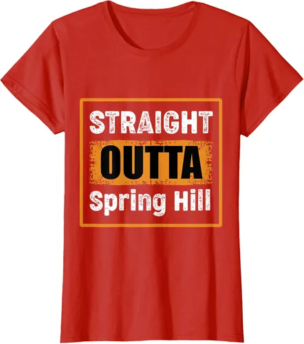Vista 23 de Straight Outta Spring Hill Tennessee USA - Camiseta de humor vintage, Negro