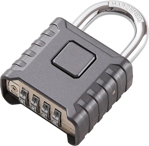 Vista 12 de Cerradura de combinación de 4 dígitos de alta resistencia, gran resistencia, desbloqueo con un toque, función antierror, candado impermeable de alta