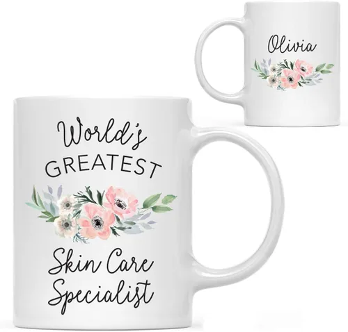 Vista 73 de Andaz Press Taza de café personalizada de 11 onzas, taza ejecutiva de relaciones públicas más grande del mundo, flor de anémona rosa, 1 paquete