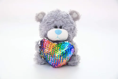 Vista 2 de Plushland Qbeba - Oso de peluche de 6 pulgadas, lindo amor, San Valentín, sorpresa de Navidad para niños y niñas, tamaño exprimible