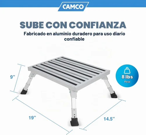 Vista 2 de Camco Taburete de altura ajustable para RV (43676)