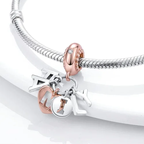 Vista 3 de MULA - Dijes para colocar en pulseras y collares en varios motivos de aviones viajes flores hermanas mariposas delfines tortugas regalo de joyería