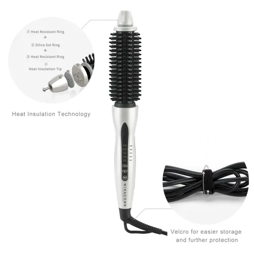 Vista 5 de MIRACOMB Cepillo alisador de pelo de cerámica turmalina Cool Touch PRO Multi Styler con 5 ajustes de calor, barril de 1 pulgada de apagado