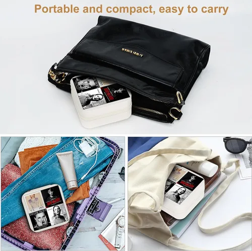 Vista 6 de Singer Merch - Joyero de viaje, cajas de joyería portátiles personalizadas para fanáticos de la música, organizador de joyas puede contener anillos