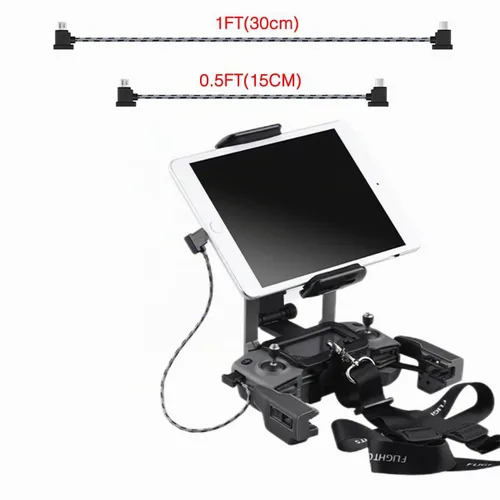 Vista 6 de Cable de control remoto micro a USB C de 1 pie+0.5 pies (paquete de 2) para iPhone 17/16/16e/15 Pro Max, DJI Mavic Mini SE, Mavic 2 Pro/Zoom/Air
