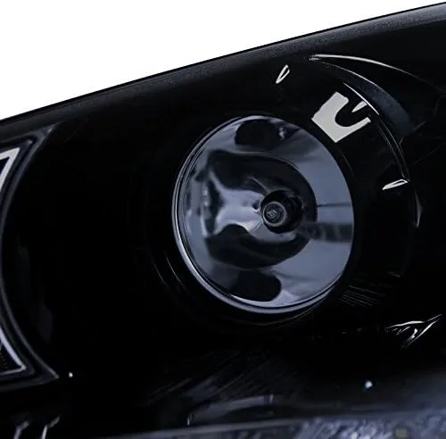 Vista 5 de Spec-D Tuning 2LHP-GENS210G-V2-TM Hyundai Genesis Coupe Proyector Negro Brillante Faros Humo W/R8 Led Drl