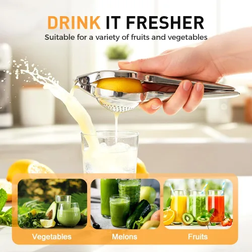 Vista 5 de Lemon Squeezer Stainless Steel Citrus Juicer, 2026 New Handheld Juicer for Home Use – Non-Slip Manual Citrus Juicer for Lemons, Oranges, and 1PC