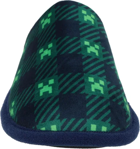 Vista 3 de Minecraft Pantuflas unisex para la familia, diseño novedoso de felpa, color verde enredadero, para hombremujerniño pequeñoniño grande