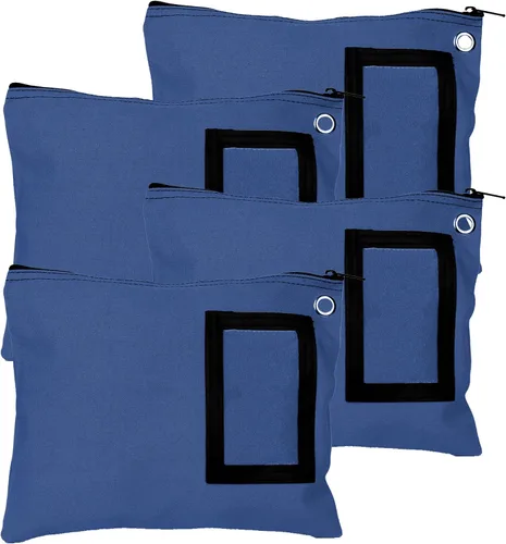 Vista 9 de BankSupplies Bolsas de lona con cremallera de 12 pulgadas de ancho x 9 pulgadas de alto, juego de 4 bolsas de almacenamiento grandes con ojales