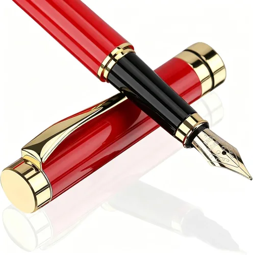 Vista 7 de Tiankool Pluma Estilográfica de Lujo, Plumín Fino, Exquisito Juego de Regalo de Plumas para Hombres y Mujeres - Incluye 10 Cartuchos de Tinta y Negro