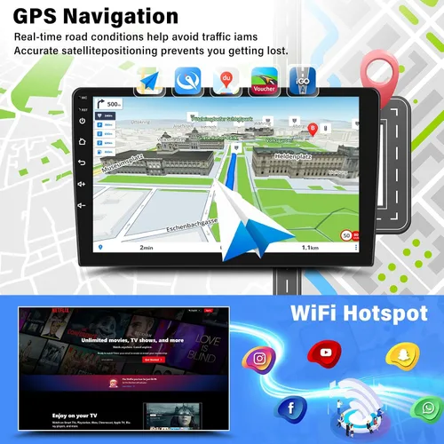 Vista 6 de Radio de coche 4G + 64G para Honda Accord 8th 2008-2013 con CarPlay Android Auto, 8-Core Android 15 10.1 pulgadas 1280 * 720P IPS pantalla táctil