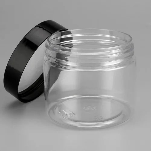 Vista 5 de HOIGON Paquete de 24 tarros de plástico de 5 onzas con tapas, recipientes de plástico transparente de 5 onzas líquidas, tarros redondos vacíos