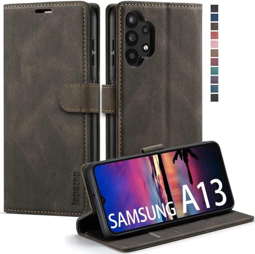 Vista 11 de Funda tipo cartera para Samsung Galaxy A12 con tarjetero [bloqueo RFID] atril magnético, funda de cuero con tapa para Samsung Galaxy A12 (negro)