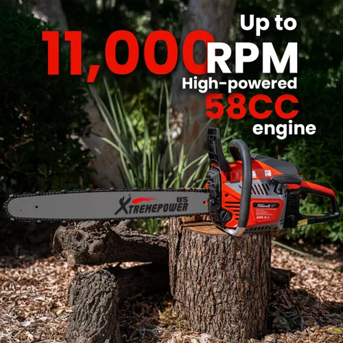 Vista 2 de XtremepowerUS cortadora de madera a gas/combustible de 22 pulgadas 2.4 HP 45 cc, aprobado por EPA.