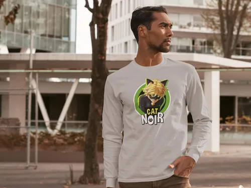 Vista 7 de Miraculous Ladybug and Cat Noir Merch Adrien Hero - Camiseta de manga larga completa
