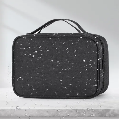 Vista 4 de Etercycle Neceser de viaje compacto para mujeres y hombres, organizador de ducha colgante impermeable con gancho, bolsa de lavado plegable portátil