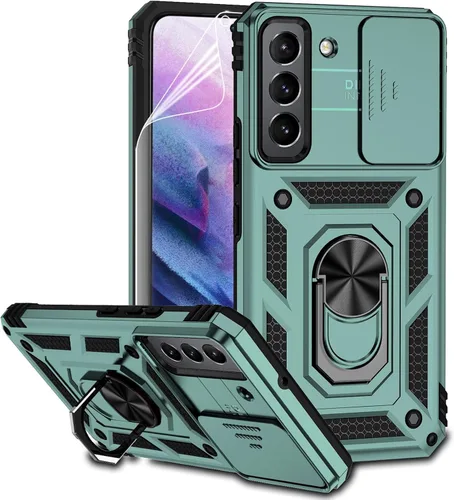 Vista 12 de Funda para Samsung Galaxy S22 con cubierta para lente de cámara, protector de pantalla HD, doble capa de grado militar, probada contra caídas