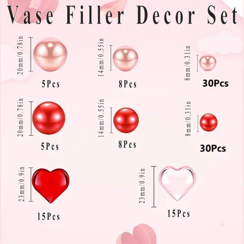 Vista 2 de 116 cuentas de San Valentín para decoración de bodas, bodas, mesas dispersas
