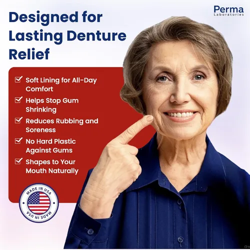 Vista 4 de Perma Soft Denture Reliner - 1 kit - Fabricado en los Estados Unidos - Relines 1 plato individual