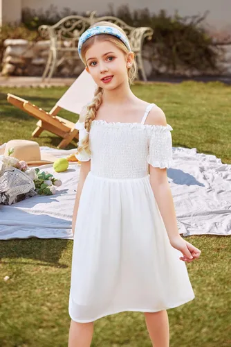 Vista 6 de Arshiner Vestido casual de verano sin mangas para niñas de 4 a 13 años
