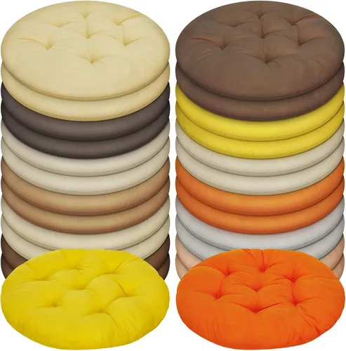 Vista 7 de Tinideya 24 Piezas Cojines Redondos de Suelo Almohadas de Suelo Cojines de Asiento de Meditación Asientos Flexibles para Adultos y Niños, Cojines