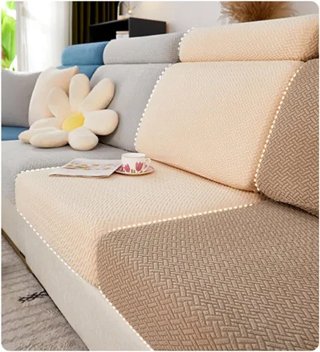 Vista 8 de SZJIAHTM Fundas de cojín universales elásticas para sofá, resistentes al desgaste, antideslizantes, para dormitorio, en forma de L, fundas