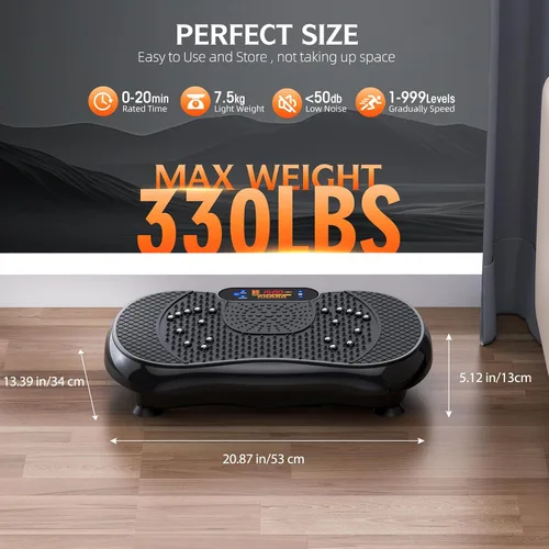 Vista 3 de PBYRD Máquina de Ejercicio con Placa de Vibración, Máquina de Drenaje Linfático para Pérdida de Peso, Placa Vibratoria de Agitación
