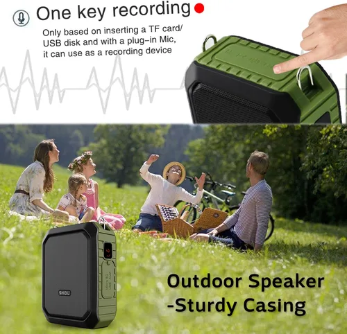 Vista 7 de Amplificador de voz inalámbrico Bluetooth impermeable de 18 W, micrófono portátil con altavoz pequeño micrófono personal para profesores, al aire