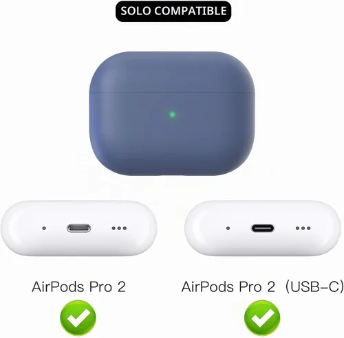 Vista 2 de Funda de silicona líquida para AirPods Pro 2, funda rígida protectora híbrida de triple capa a prueba de golpes compatible con AirPods Pro de 2ª