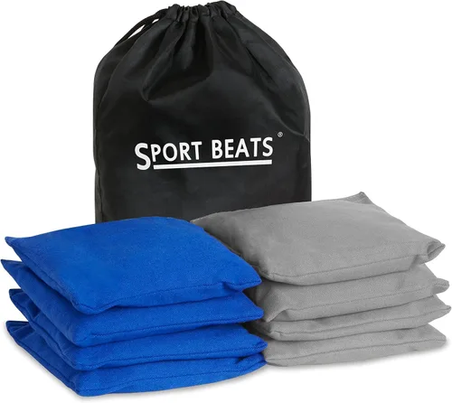Vista 14 de SPORT BEATS Juego de 8 Bolsas de Cornhole de Peso y Tamaño Reglamentario Incluye Estuche de Transporte Negro y naranja