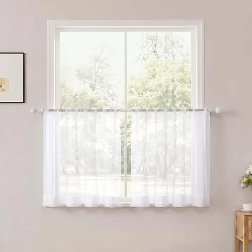 Vista 44 de OWENIE White Sheer Curtains 96 Inches Long 2 Panels for Living Room 52 Wide