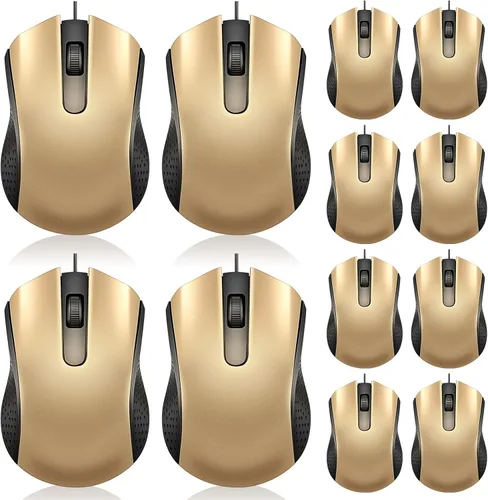 Vista 7 de Hoteam Ratón de computadora con cable, cable a granel, USB, mouse ergonómico con cable para PC, computadoras, portátiles, juegos, oficina, Negro