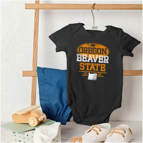 Vista 4 de Oregon OR Beaver State Pride Souvenir Baby Romper Boys or Girls