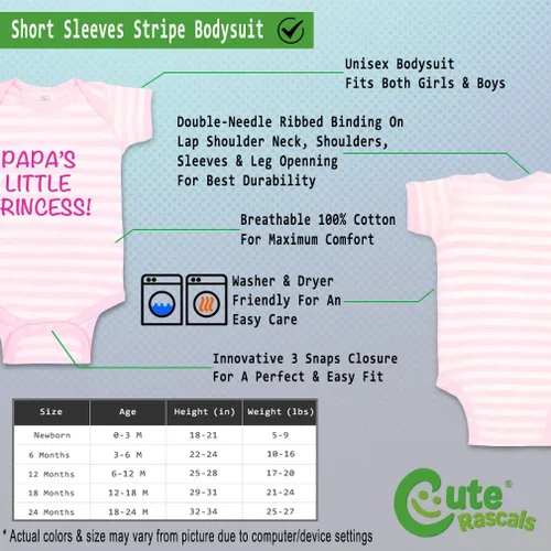 Vista 2 de Cute Rascals Ropa a rayas de algodón de princesa pequeña de papá para niño y niña