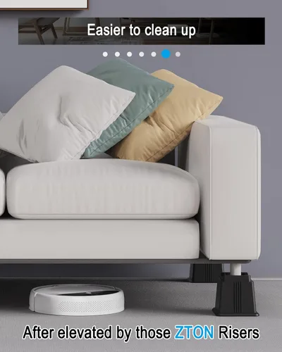 Vista 3 de ZTON Elevadores para muebles de cama, elevadores de 3 pulgadas de altura, resistentes tanto para postes como ruedas de muebles, sofá, cama, silla