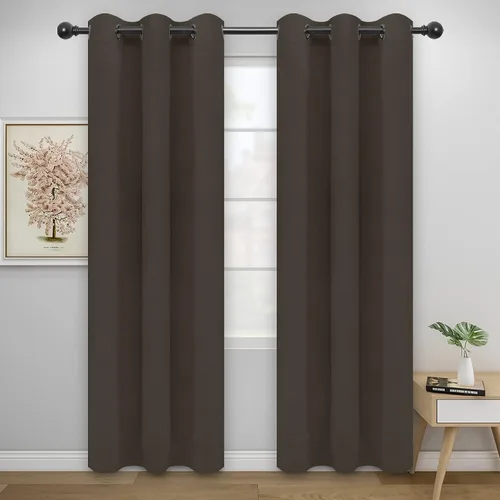 Vista 210 de Easy-Going - Cortinas opacas para dormitorio, aislamiento térmico sólido con ojales, cortinas de ventana para reducción de ruido, cortinas