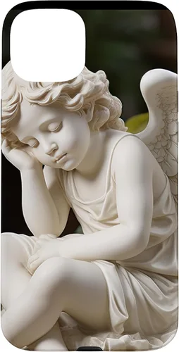 Vista 9 de Funda para iPhone 12 Pro Max con diseño de ángel durmiente para jardín, estatua de querubín