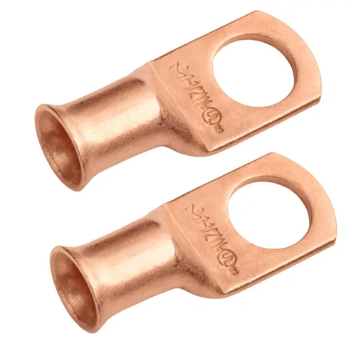 Vista 258 de SELTERM - 5 terminales de anillo resistentes para cable de batería, calibre 1/0 AWG, pernos de 1/2 pulgadas, terminales de calibre 0, ojales