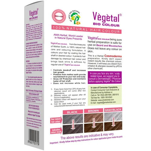 Vista 2 de Vegetal Bio Beard Colour Soft Black 25gm (0.9 Oz) Tinte natural para barba para hombres