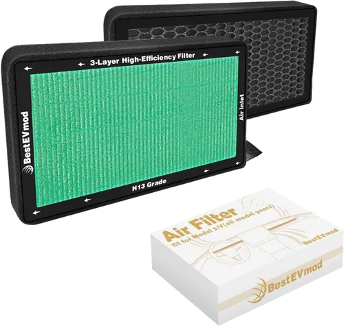 Vista 10 de BestEvMod Filtro de aire H14 Gen1 compatible con Rivian R1T y R1S 2022 2023 2024 Filtro de aire de repuesto HEPA H14, accesorios de carbón activado