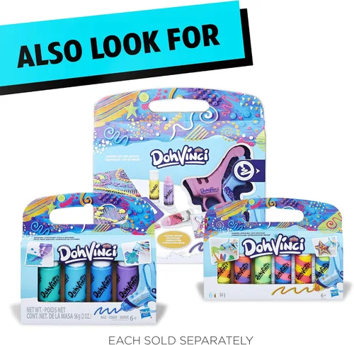 Vista 6 de Play-Doh DohVinci On the Go Art Studio - Funda para niños y adolescentes con 5 colores no tóxicos