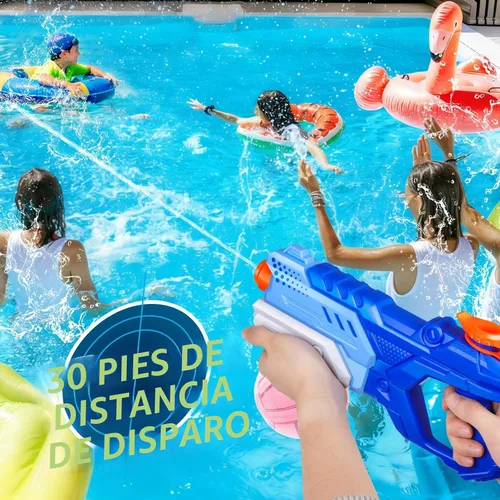Vista 2 de Quanquer Paquete de 3 Pistolas de Agua para Niños y Adultos - Pistola de Juguete de Agua de 600CC Súper Blaster Empapador de Largo Alcance Alta