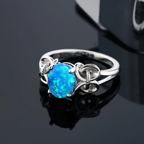 Vista 77 de Gem Stone King Anillo de compromiso ovalado con piedra natal para mujer, plata de ley 925, ovalado de 0.354 x 0.276 in, anillo de compromiso